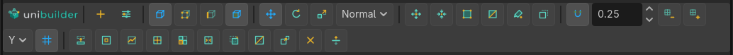 The Unibuilder toolbar